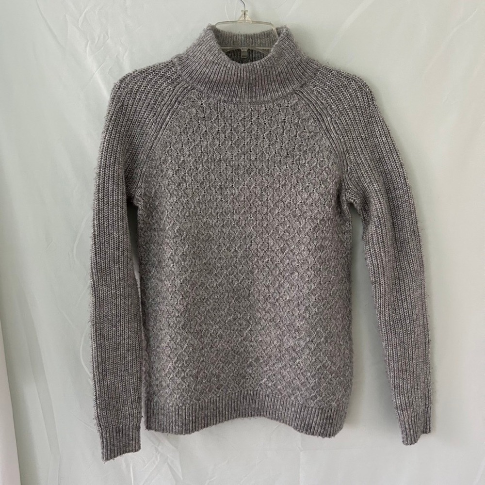 Talbots Gray Textured Turtleneck‎ Sweater XS
